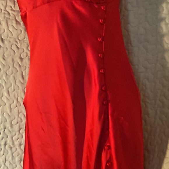 Zara Red Satin Lingerie Style Dress, sz XS, 101D002 - Picture 4 of 9